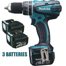 PERCEUSE VISSEUSE SANS FIL 14,4 VOLTS MAKITA 3 AH LIVRE AVEC 3 BATTERIES LITHIUM BDF446RFE3