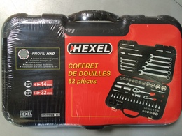 COFFRET DE DOUILLES 1/4''-1/2'' 82 PIECES HEXEL FX82